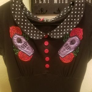 Hell Bunny Dresses - Hell Bunny Rockabilly Mini Dress w/ Coffins Hell Bunny Dresses - Hell Bunny Rockabilly Mini Dress w/ Coffins